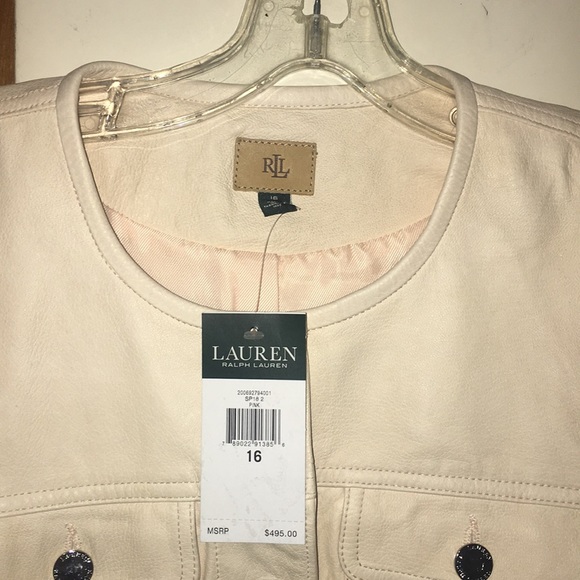 🌸NWT Ralph Lauren 100% Lamb Leather Jacket - Picture 3 of 16